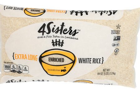 4 Sisters - White Long Grain Rice, 5 Lb - Pack of 8 Fashion