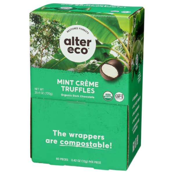 Alter Eco - Chocolate Truffle Dark Mint Organic 0.42 Oz - Pack of 60 Fashion