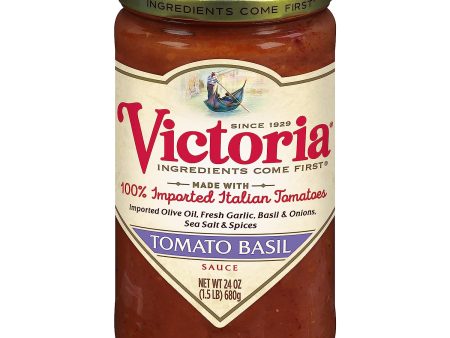 Victoria Sauce Tomato Basil 24oz - Pack Of 6 Online now