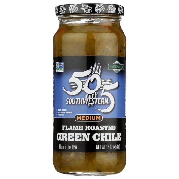 505 Southwestern - Salsa Roasted Green Chile, 16 Oz - Pack of 12 Sale