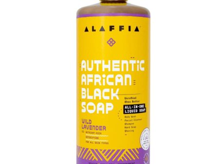 Alaffia - Authentic African Black Soap All-in-One - Wild Lavender, 32 Oz Online Hot Sale