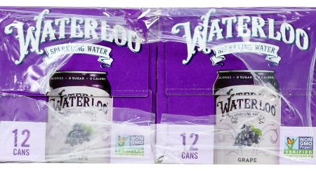 Waterloo Sparkling Water Water Sprklng Grape 144 Fo - Pack Of 2 Online now