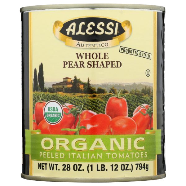 Alessi - Organic Peeled Tomato, 28 Oz - Pack of 12 on Sale