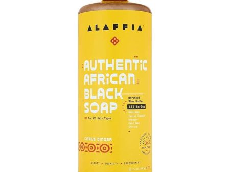 Alaffia - All in One Citrus Ginger Authentic African Black Soap, 32 Oz on Sale