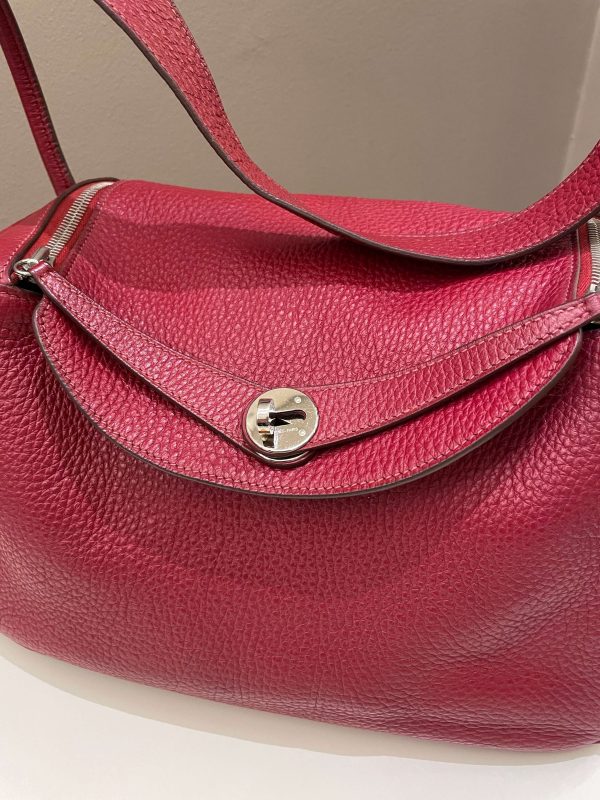 Hermes Lindy 30 Rouge Garance Clemence Fashion