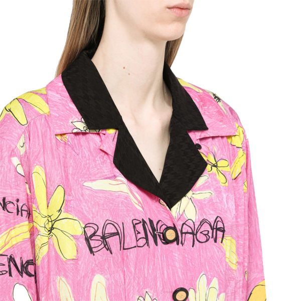 Balenciaga Women s Reversible Jacquard Floral Mini Dress in Pink and Black Online