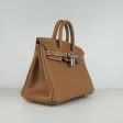 Hermes Birkin 25cm Handbag 6068 light coffee silver Online Hot Sale