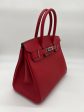 Hermes Birkin 30 Rouge Casaque Epsom Palladium Hardware Supply