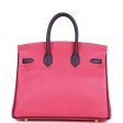 Hermes Special Order (HSS) Birkin 25 Rose Tyrien and Iris Epsom Gold Hardware Cheap