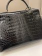 Hermes Kelly Sellier 32 Black Alligator Sale