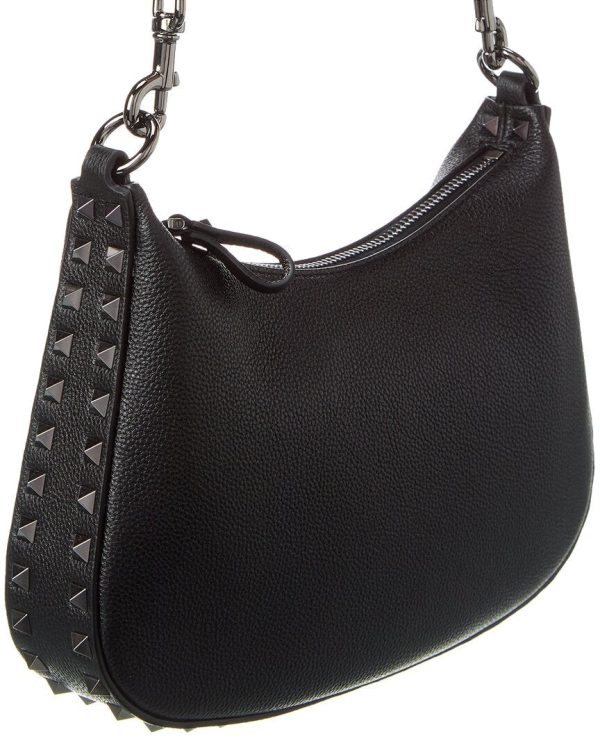 Valentino Rockstud Grainy Leather Hobo Bag on Sale