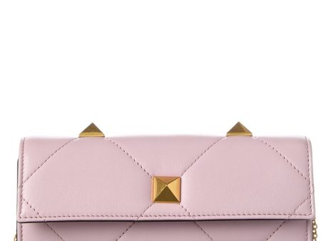 Valentino Roman Stud Leather Wallet On Chain Discount