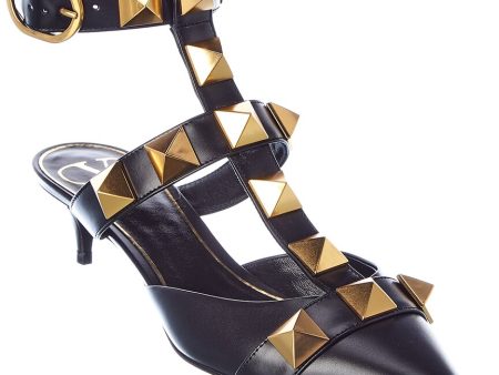 Valentino Roman Stud 40 Leather Ankle Strap Pump Online Hot Sale