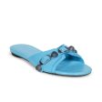 Balenciaga Women s  Cagole  Leather Sandal in Cyan Blue Supply