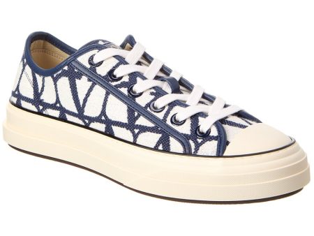 Valentino Toile Iconographe Canvas & Leather Sneaker Online