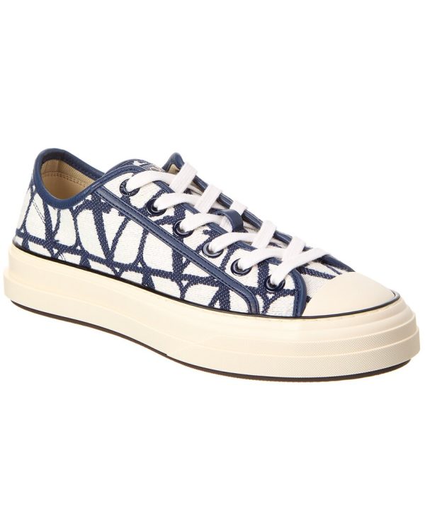 Valentino Toile Iconographe Canvas & Leather Sneaker Online