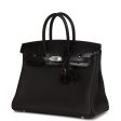 Hermes Birkin 25 Black Lizard and Togo Touch Palladium Hardware Sale