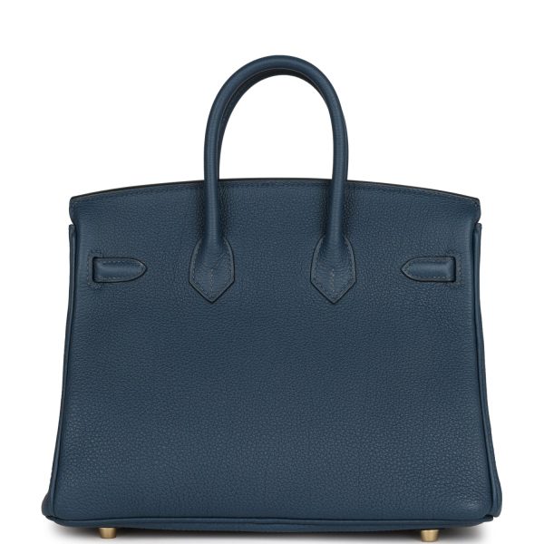 Hermes Birkin 25 Bleu De Prusse Togo Gold Hardware Hot on Sale