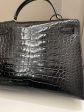 Hermes Kelly Sellier 32 Black Alligator Sale