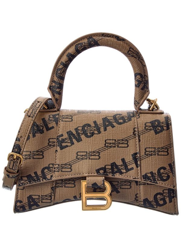 Balenciaga Hourglass Xs Coated Canvas Shoulder Bag Online Sale