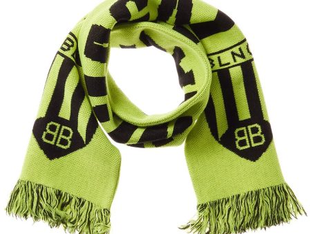 Balenciaga Logo Soccer Wool-Blend Scarf Discount