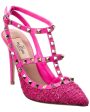 Valentino Rockstud Caged 100 Tweed & Leather Pump Hot on Sale