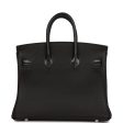 Hermes Birkin 25 Black Lizard and Togo Touch Palladium Hardware Sale