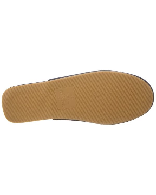 Valentino Vlogo Grainy Leather Slipper Hot on Sale