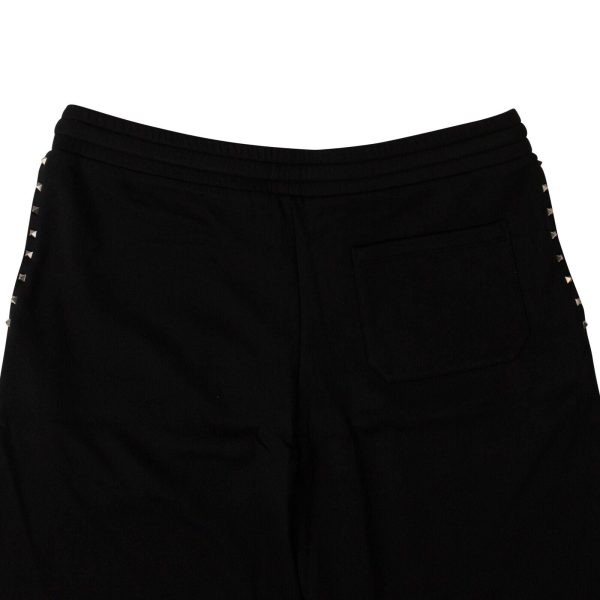 VALENTINO Black Studded Fianchi Bermuda Sweatshorts Sale