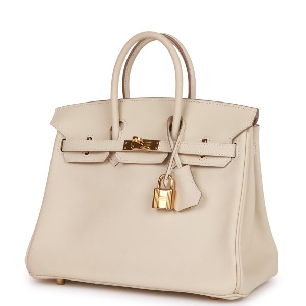 Hermes Birkin 25 Craie Swift Gold Hardware Online now