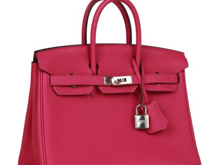 Hermes Birkin 25 Rose Pourpre Togo Palladium Hardware Fashion