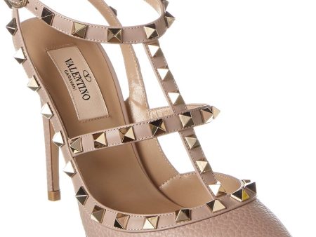 Valentino Rockstud Caged 100 Grainy Leather Pump Discount