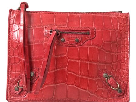 Balenciaga Exotic Red Alligator Leather Women s Clutch Fashion