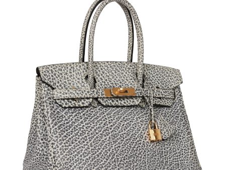 Vintage Hermes Birkin 30 White Dalmatian Buffalo Gold Hardware Online Hot Sale