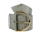 Balenciaga Women s Grey Linoleum Wide Belt Gold Hardware 493315 1444 (80   32) Supply