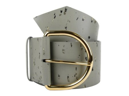 Balenciaga Women s Grey Linoleum Wide Belt Gold Hardware 493315 1444 (80   32) Supply