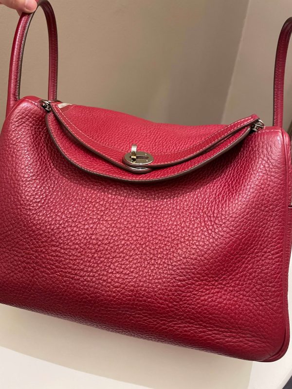 Hermes Lindy 30 Rouge Garance Clemence Fashion