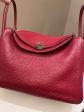 Hermes Lindy 30 Rouge Garance Clemence Fashion