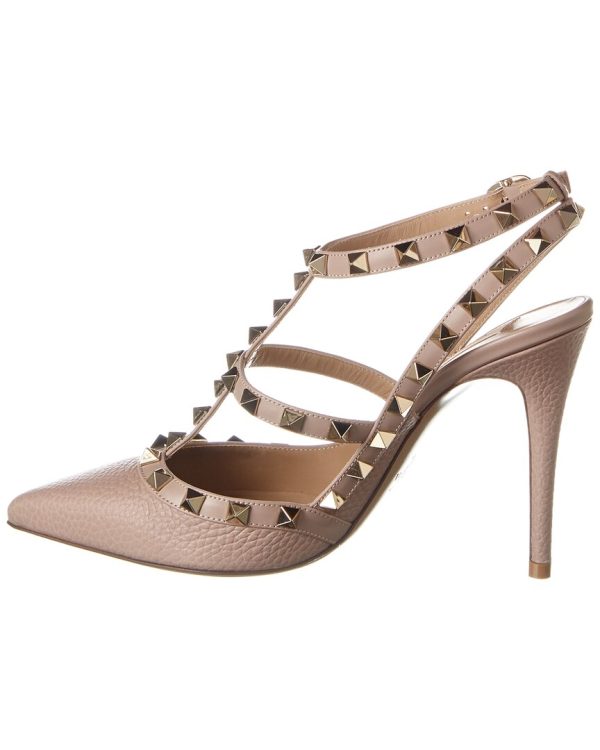 Valentino Rockstud Caged 100 Grainy Leather Pump Discount