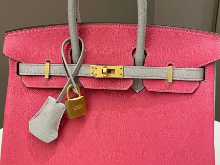 Hermes Birkin 25 HSS Rose Azalee  Gris Chèvre Discount