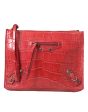 Balenciaga Exotic Red Alligator Leather Women s Clutch Fashion