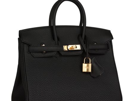 Hermes Birkin 25 Black Togo Gold Hardware Sale