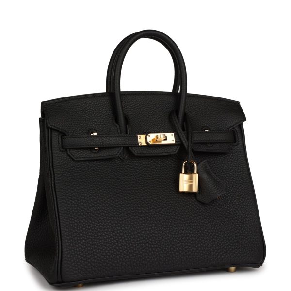 Hermes Birkin 25 Black Togo Gold Hardware Sale