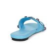 Balenciaga Women s  Cagole  Leather Sandal in Cyan Blue Supply