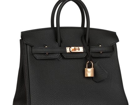 Hermes Birkin 25 Black Togo Rose Gold Hardware Online Hot Sale