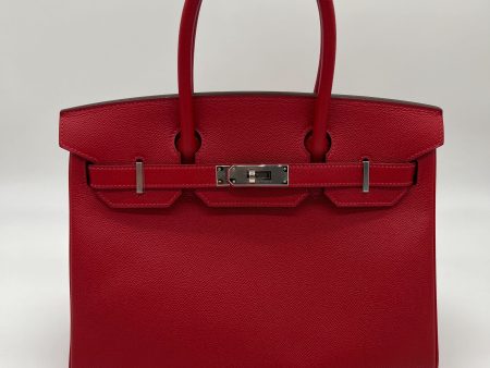 Hermes Birkin 30 Rouge Casaque Epsom Palladium Hardware Supply