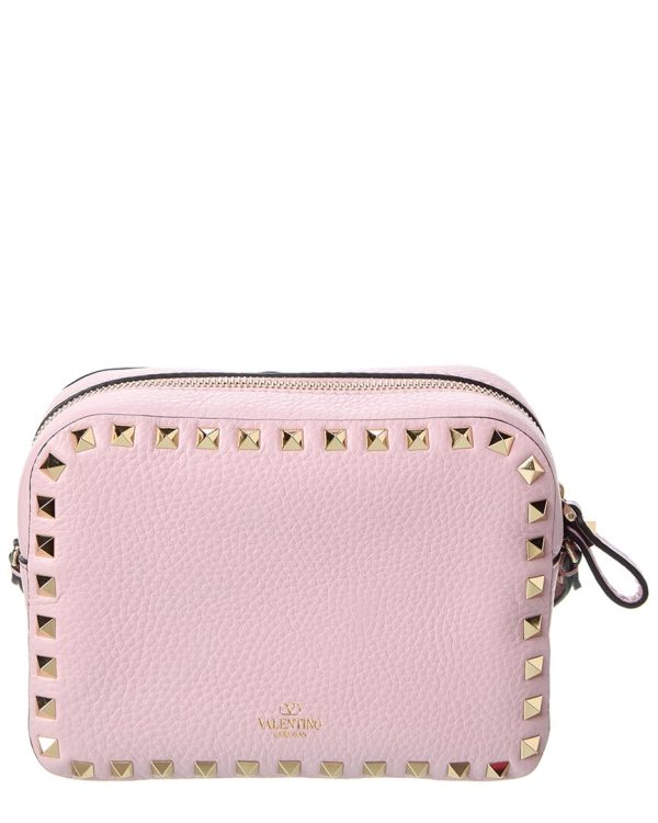 Valentino Rockstud Grainy Leather Camera Bag Sale