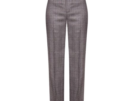 Balenciaga Women s Tartan Wool Pants Trousers Grey For Cheap