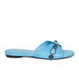 Balenciaga Women s  Cagole  Leather Sandal in Cyan Blue Supply