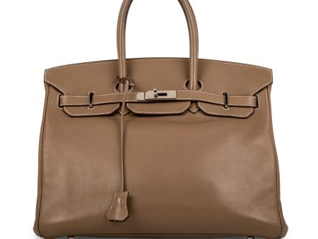 Hermes Birkin 35 - Etoupe Swift - PHW For Sale